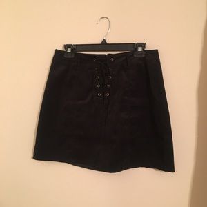 Perfect Corduroy A-line Tie-front Mini Skirt